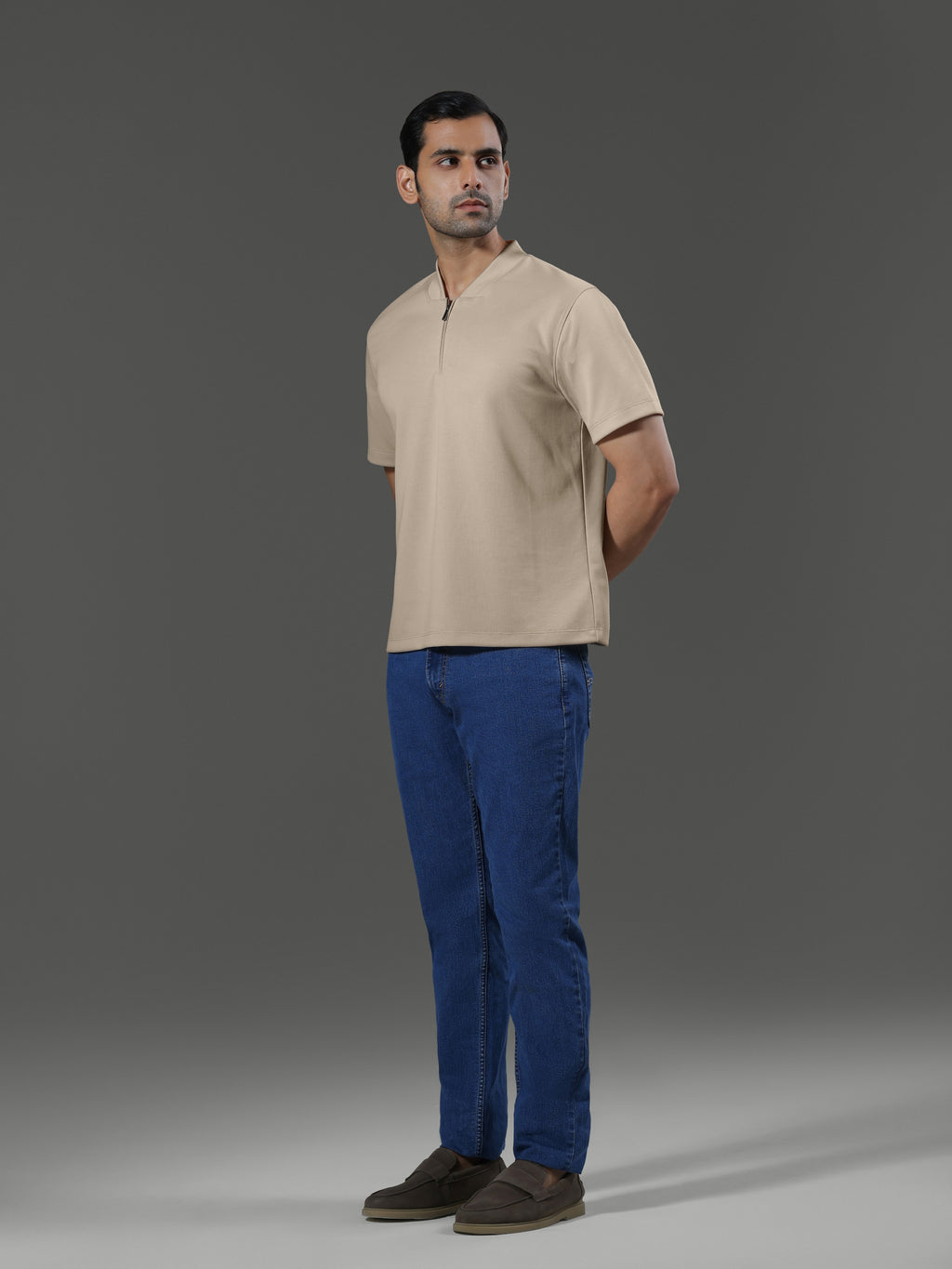 after-hours-henley-neck-zip-short-sleeves-clay image 5 - After Hours Henley Neck Zip Short Sleeves - Clay