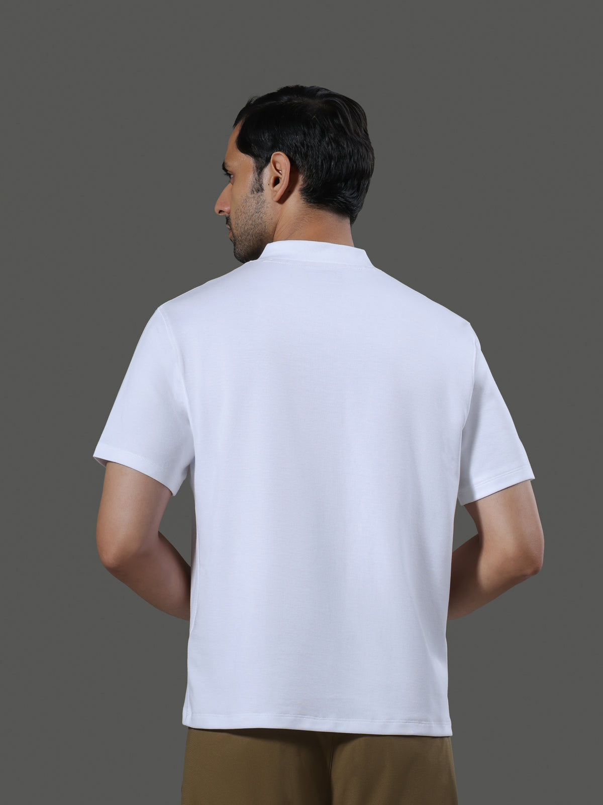 after-hours-henley-neck-zip-short-sleeves-porcelain image 6 - After Hours Henley Neck Zip Short Sleeves - Porcelain