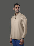 after-hours-high-neck-zip-long-sleeves-clay image 1 - After Hours 1/4 Zip Neck Long Sleeves - Clay