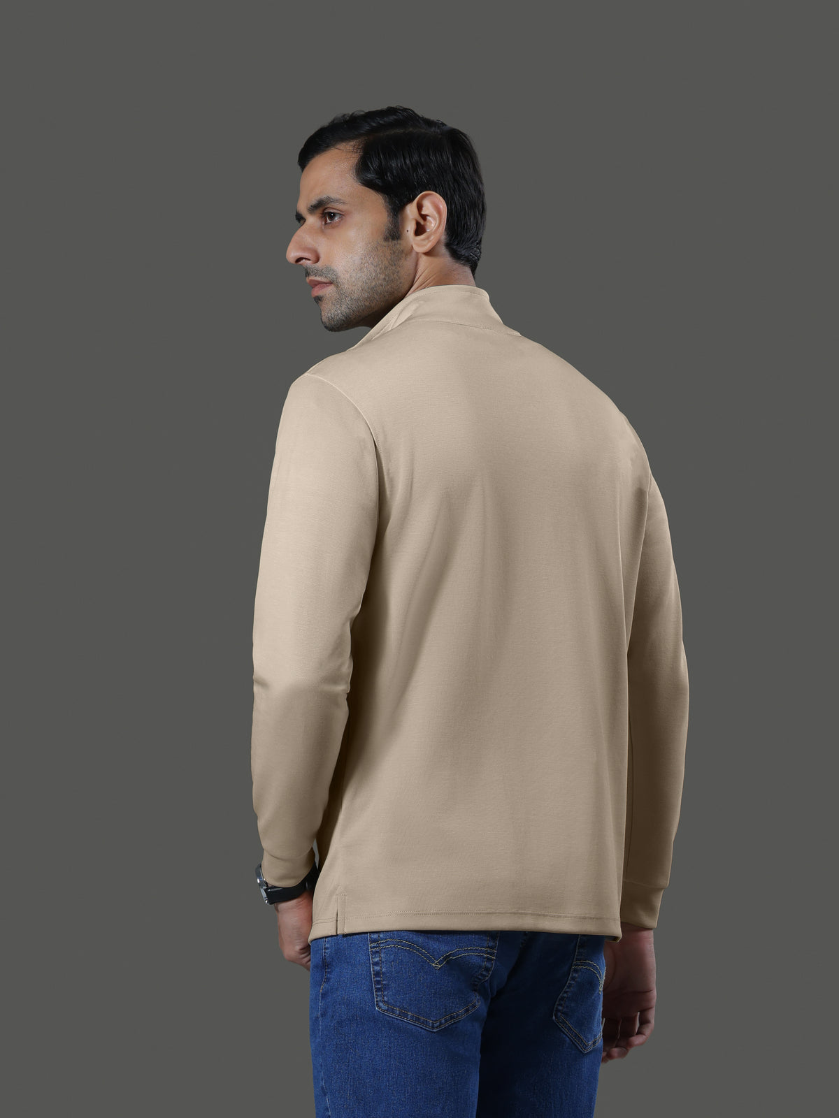 after-hours-high-neck-zip-long-sleeves-clay image 6 - After Hours 1/4 Zip Neck Long Sleeves - Clay