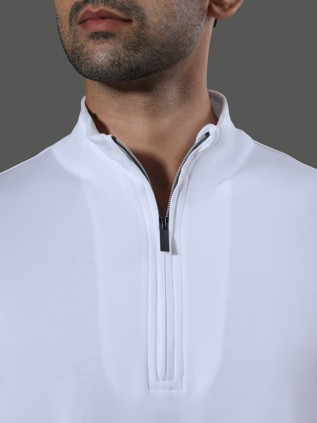 after-hours-high-neck-zip-long-sleeves-porcelain image 3 - After Hours 1/4 Zip Neck Long Sleeves - Porcelain