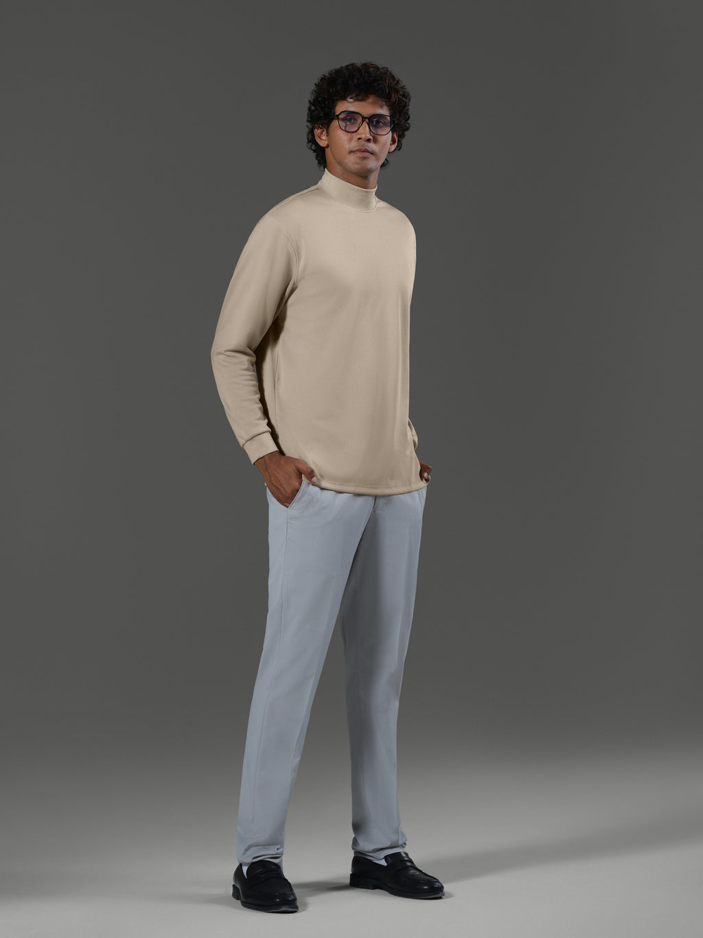 after-hours-mock-neck-long-sleeves-clay image 2 - After Hours Mock Neck Long Sleeves - Clay