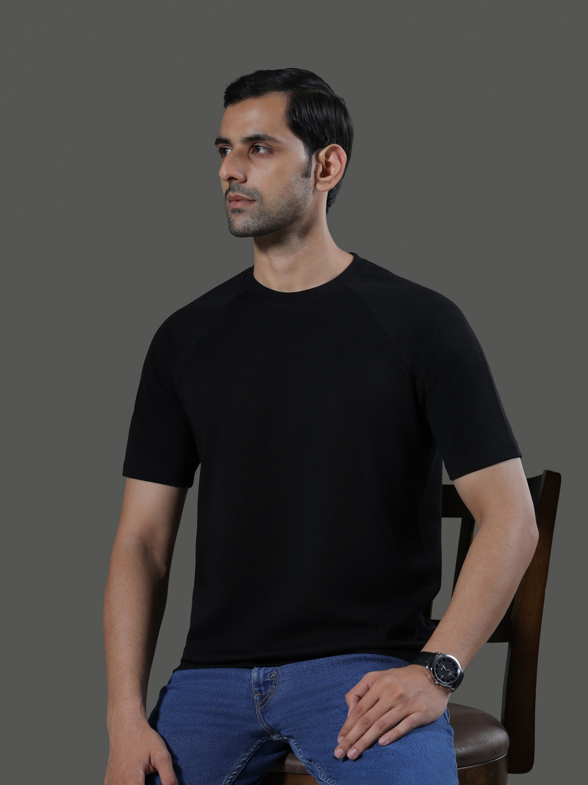 Leisure Raglan Crew Neck Short Sleeves - obsidian - image 4