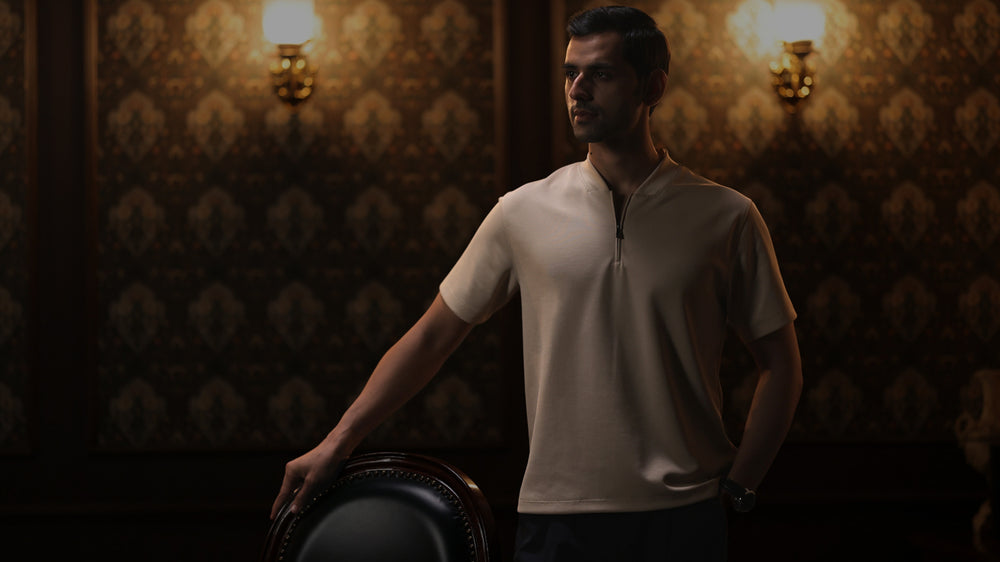 After Hours Henley Zip Neck Short Sleeves