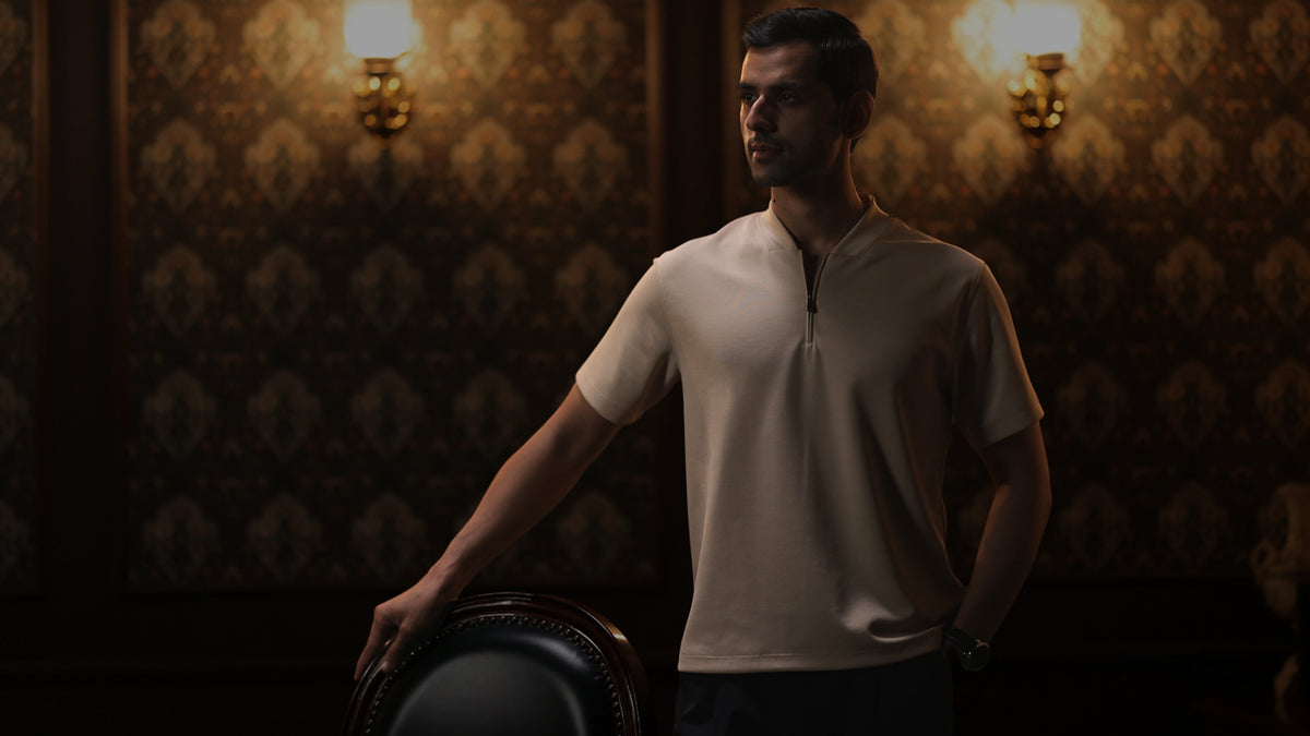 After Hours Henley Zip Neck Short Sleeves
