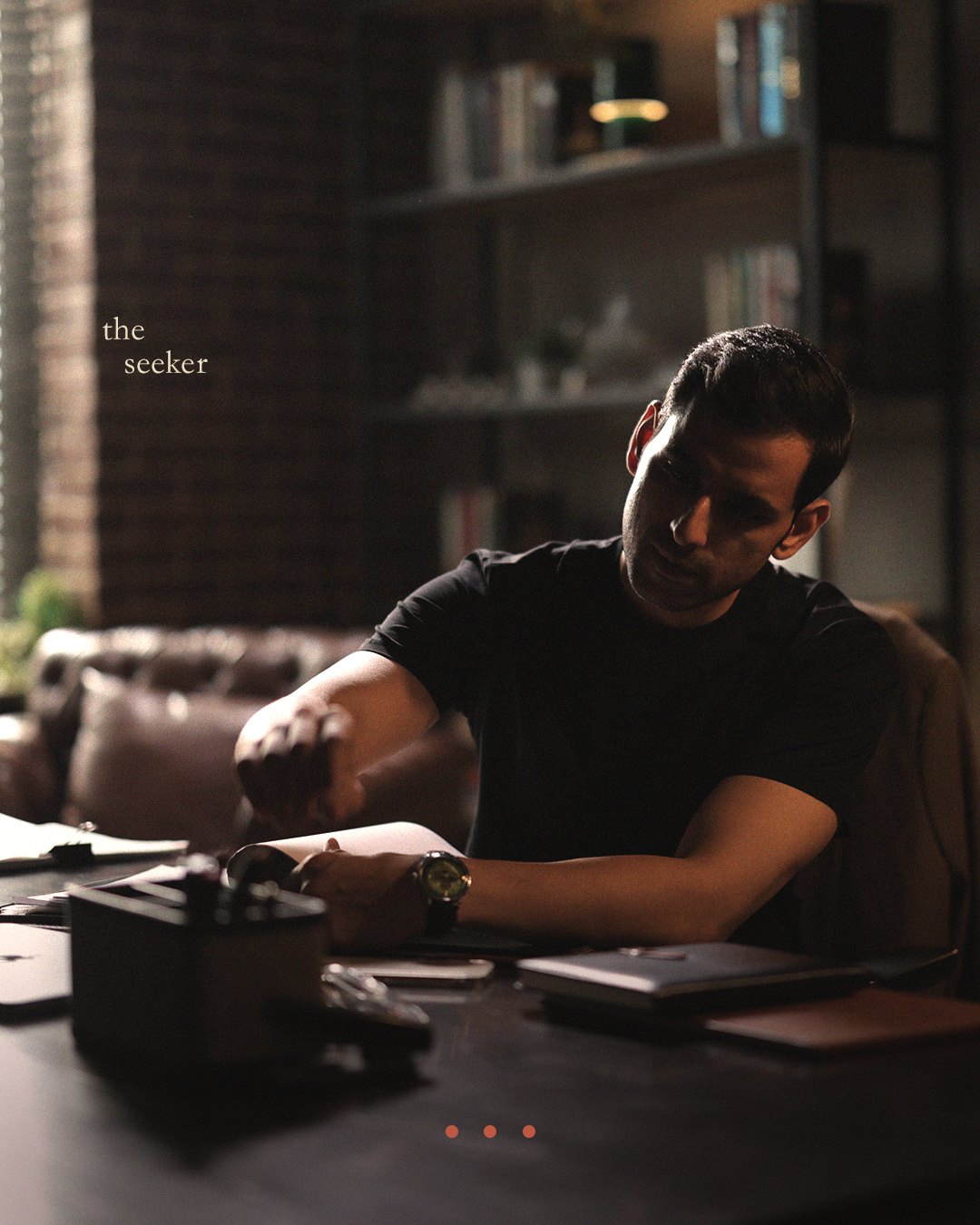 The thinker working at a desk
