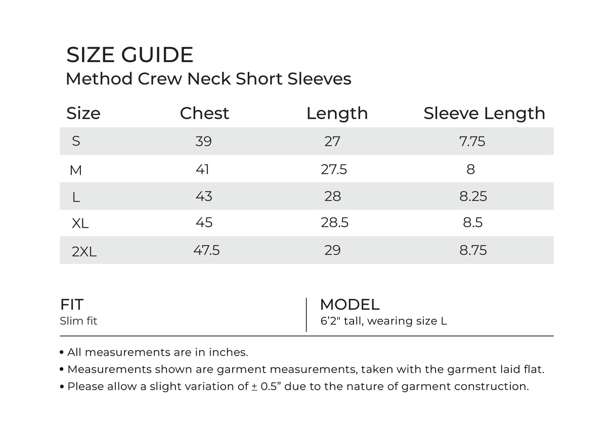 method Crew Neck desktop size guide